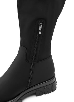 Long wide fit boots with stretch, Black, Packshot image number 4