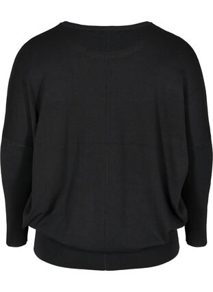 Knitted jumper with round neckline, Black, Packshot image number 1