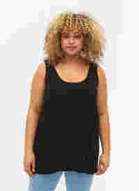 Top with a-shape and round neck, Black, Model