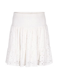 Smock skirt with hole pattern, Bright White, Packshot