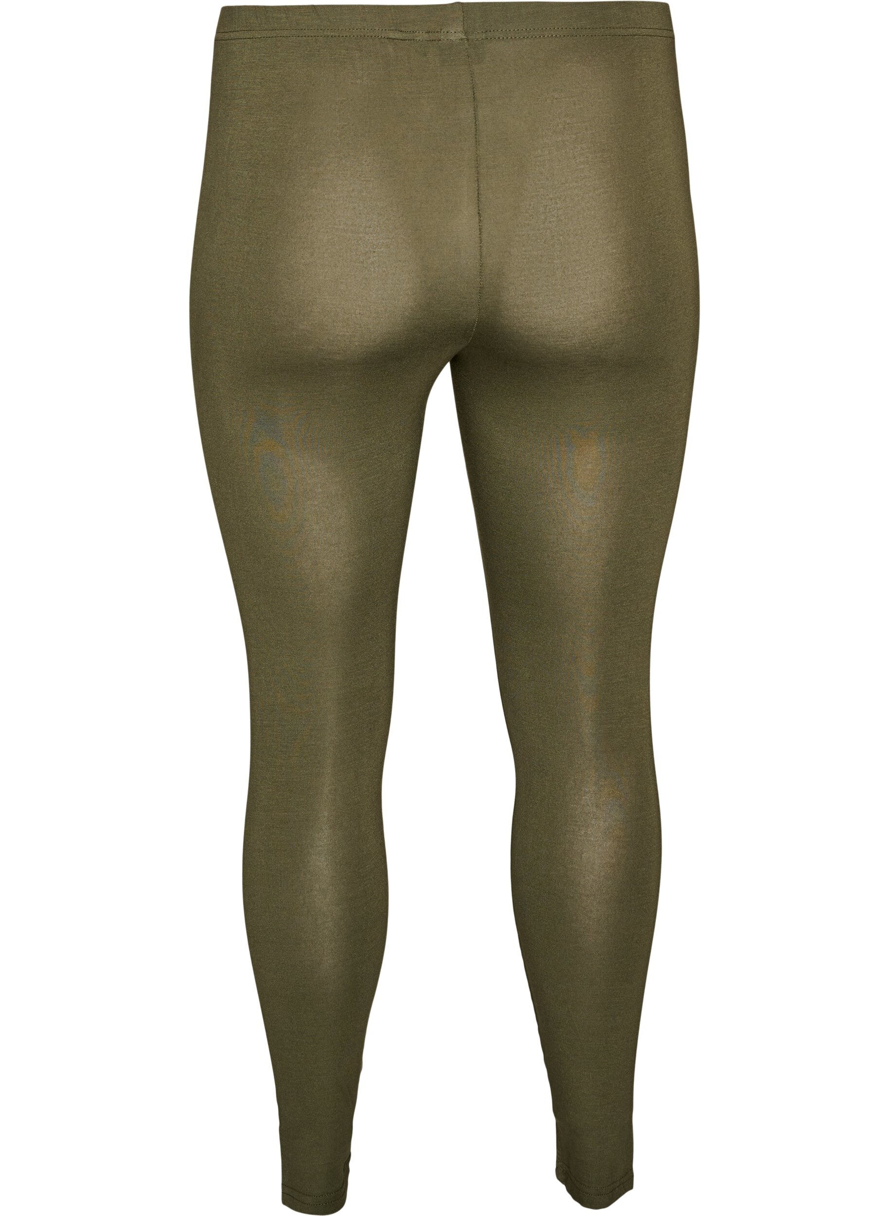 ZizzifashionBasic viscose leggings, Green, Packshot image number 1