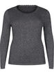 Close-fitting knitted blouse with glitter thread, Black, Packshot image number 0