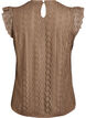 Lace top with ruffle details, Brown, Packshot image number 1