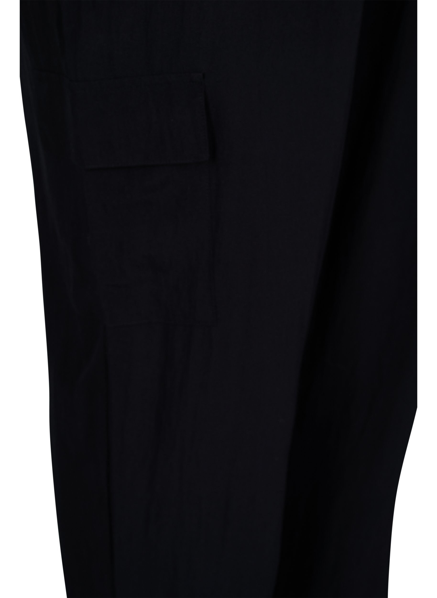 Zizzifashion Loose cargo trousers in viscose, Black, Packshot image number 3