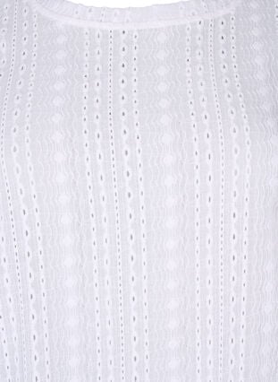 Short sleeve blouse with textured pattern, Bright White, Packshot image number 2