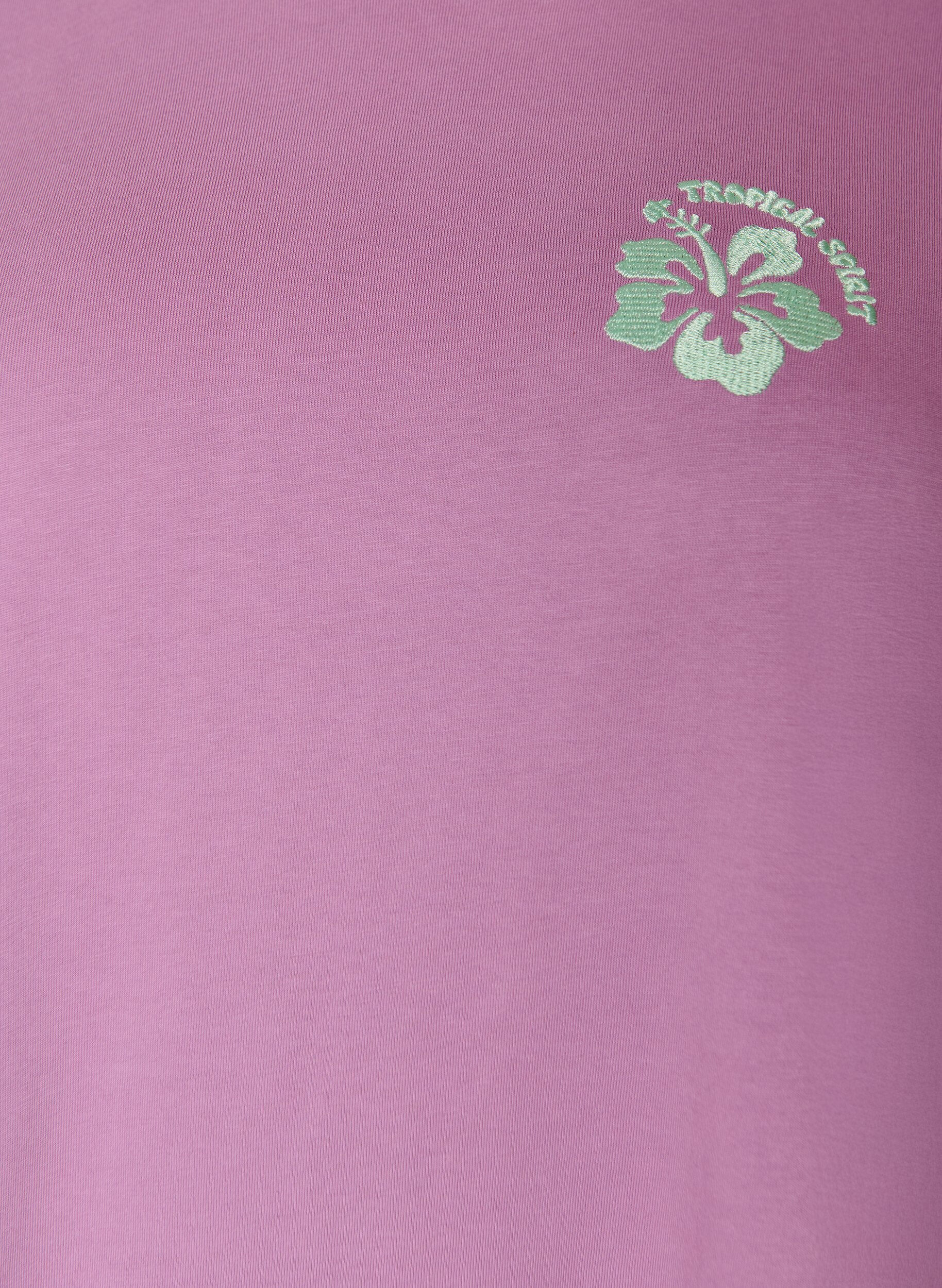 ZizzifashionOrganic cotton T-shirt with back print, Rose, Packshot image number 2