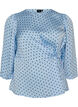 Polka dot blouse with tie-fastening and 3/4-sleeves, Light Blue, Packshot image number 0