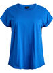 Short-sleeved t-shirt in a cotton blend, Blue, Packshot image number 0