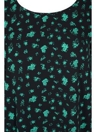 Dress with shorts sleeves, Green Flower AOP, Packshot image number 2