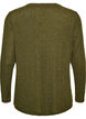 Jersey blouse with ribbed structure and long sleeves, Green, Packshot image number 1