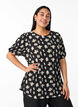 Patterned blouse with short sleeves, Black, Model image number 0
