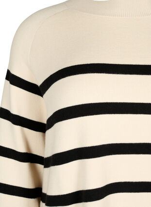 Viscose blend pullover with side slit	, Birch W/Black, Packshot image number 2
