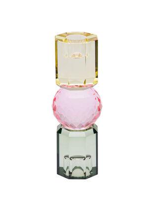 Candle holder in crystal glass, Butter/Olive Comb, Packshot image number 0