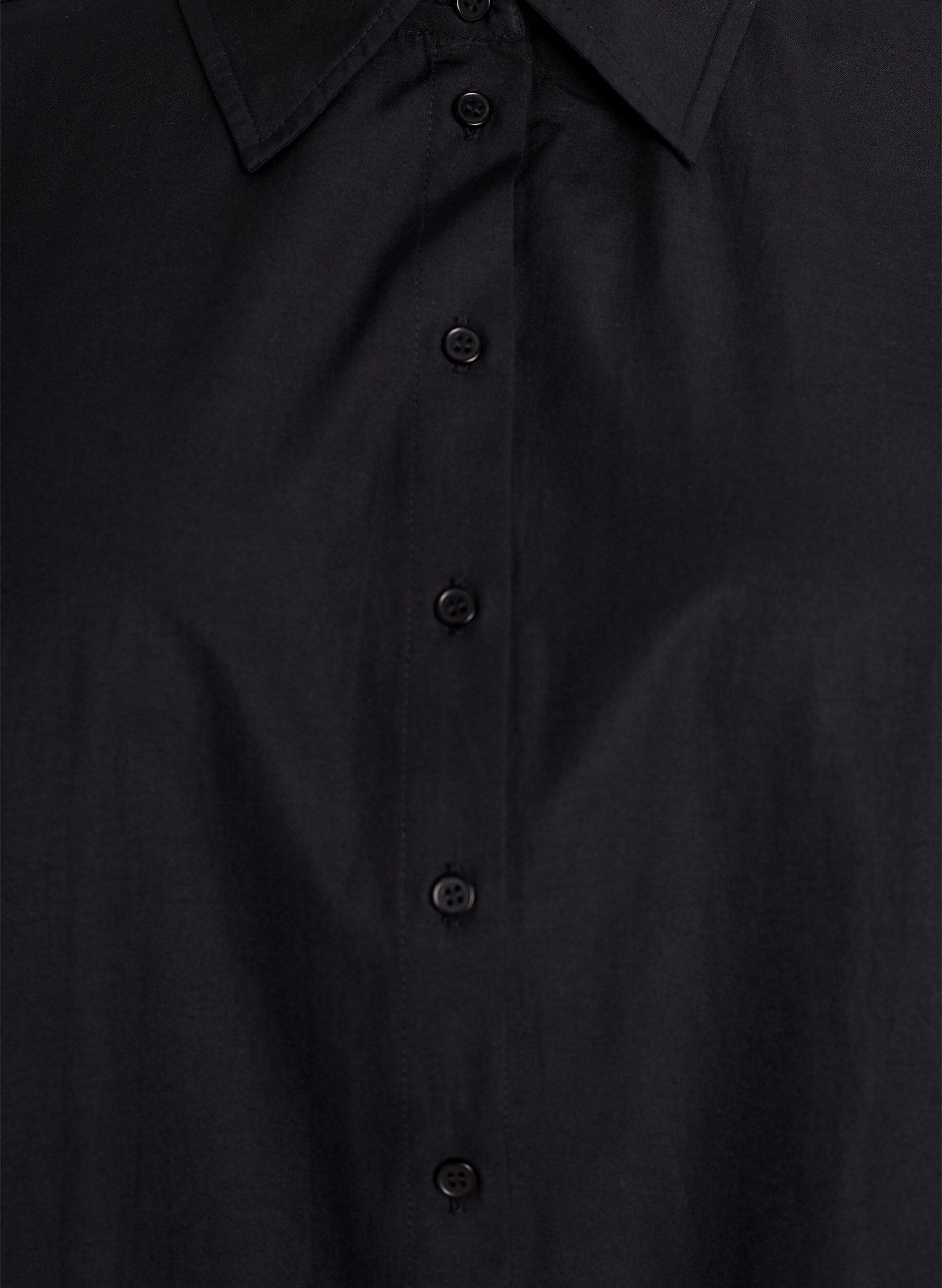 Zizzifashion Loose shirt with sporty stripes on the sleeves, Black, Packshot image number 2