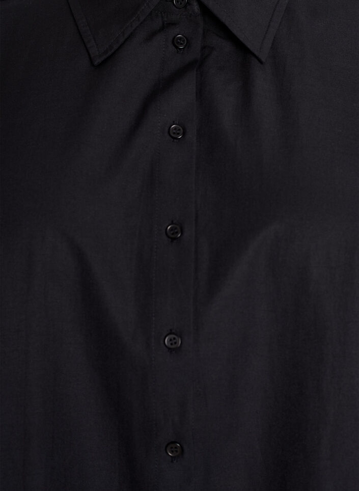 Loose shirt with sporty stripes on the sleeves, Black, Packshot image number 2
