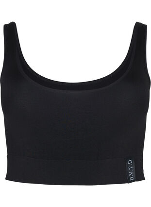 Seamless bra with round neckline, Black, Packshot image number 0