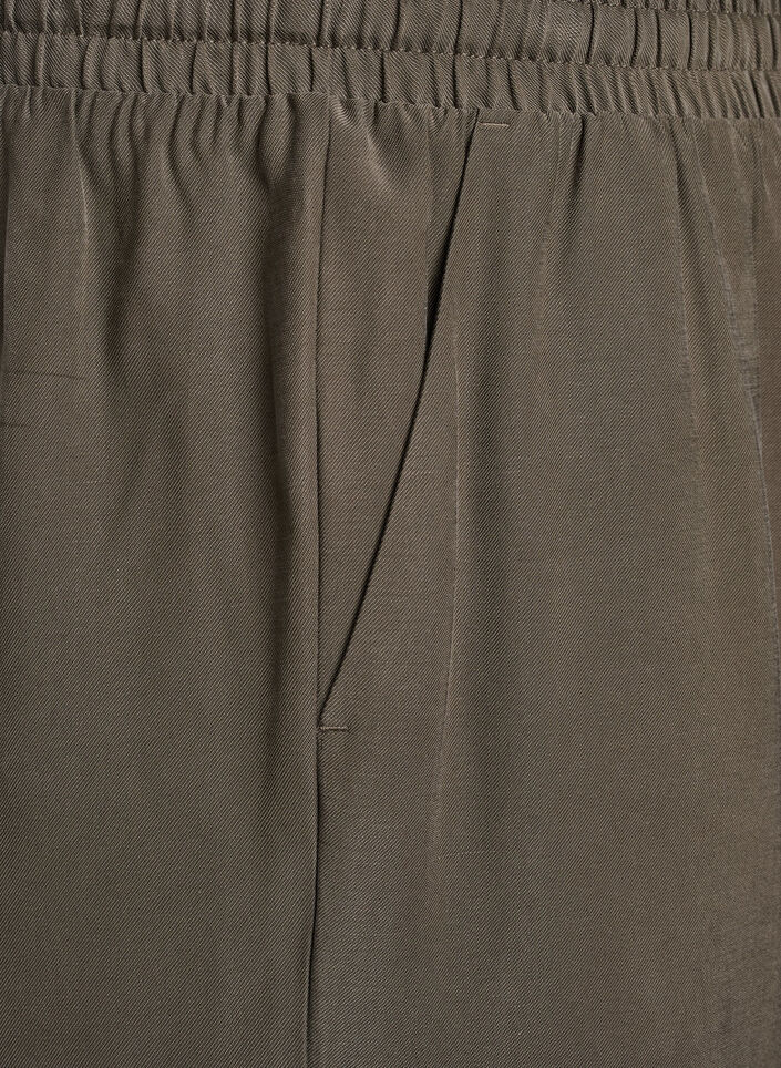 FLASH - Viscose trousers with elasticated waistband, Green, Packshot image number 2
