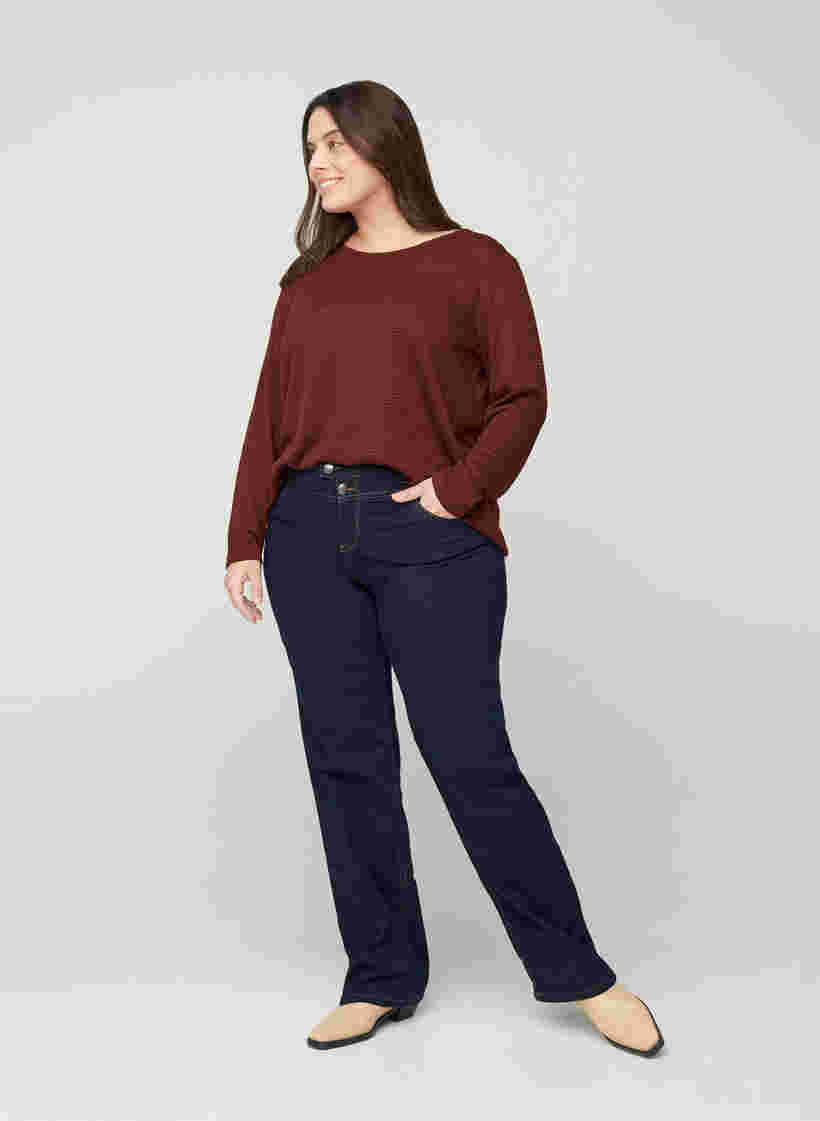 Regular fit Gemma jeans with a high waist, Blue denim, Model image number 5
