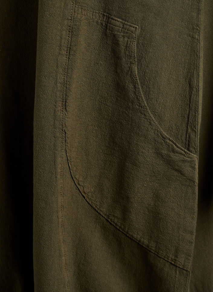 Short-sleeved cotton dress, Green, Packshot image number 3