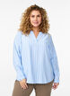 FLASH - Striped shirt blouse with V-neck, Light Blue, Model image number 0