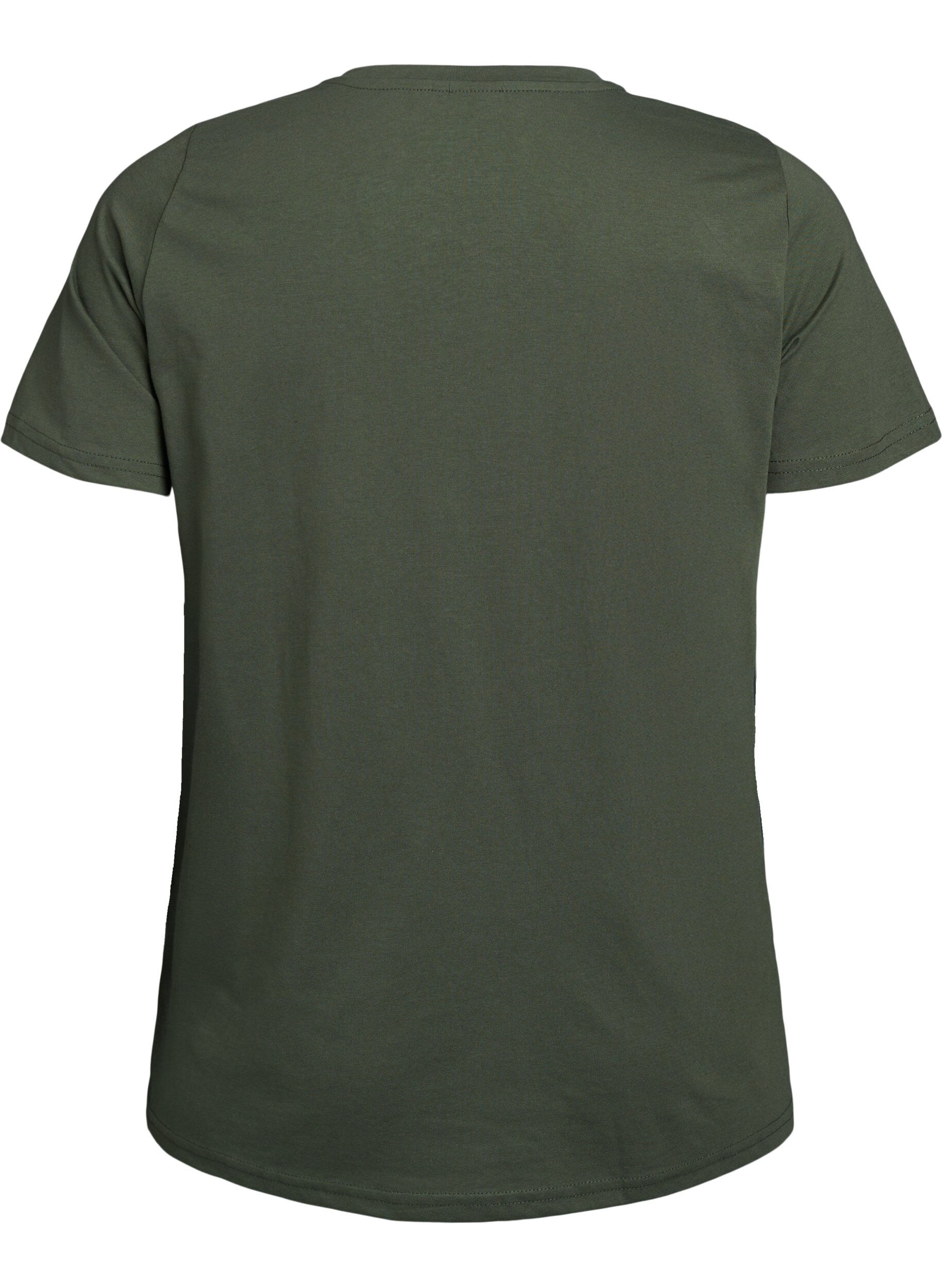 Zizzifashion Short-sleeved t-shirt with v-neck, Green, Packshot image number 1