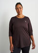 Sports top with 3/4 sleeves, Brown, Model image number 0