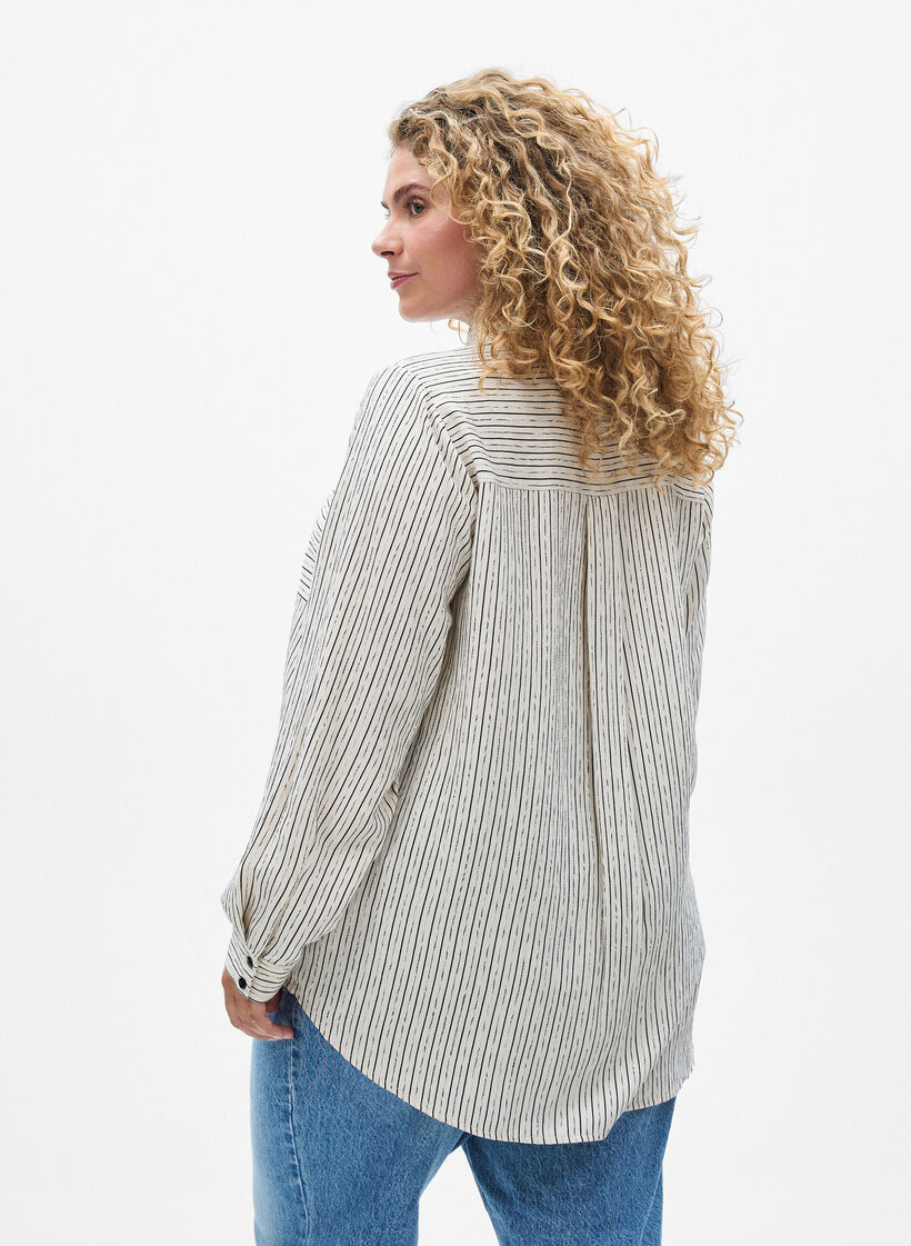 Shirt with striped pattern, White, Model image number 2