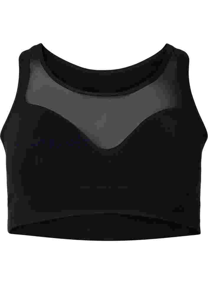 Soft bra with mesh, Black, Packshot image number 0