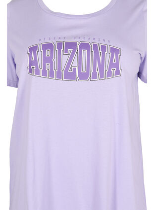 Cotton t-shirt with print detail, Lavender ARIZONA, Packshot image number 2