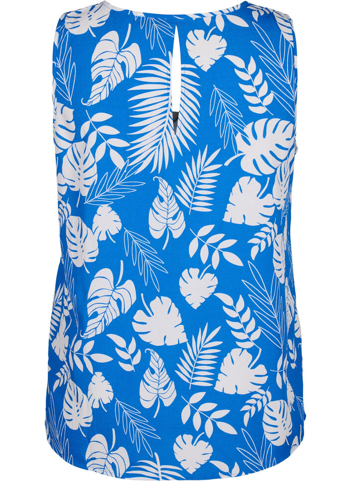 FLASH - Sleeveless top with print, Blue, Packshot image number 1