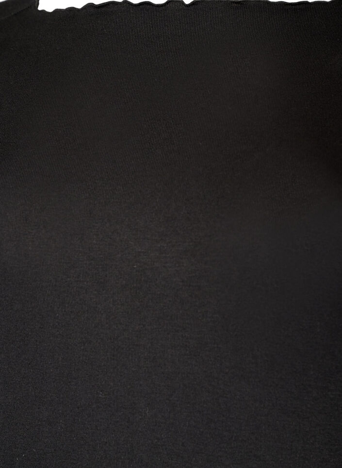 Viscose night top with long sleeves, Black, Packshot image number 2