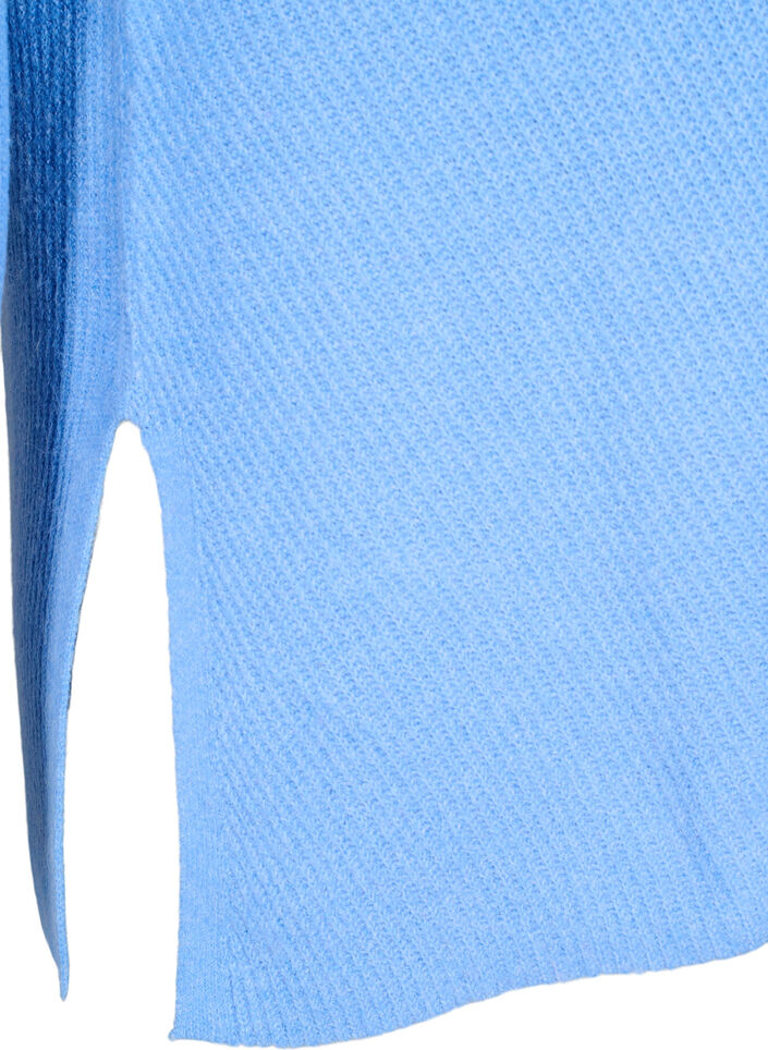 Knitted blouse with round neck, Della R. Blue Mel., Packshot image number 3