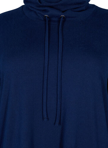 Jersey dress with high neck and pockets, Dress Blues Mel., Packshot image number 2