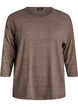 FLASH – Jersey blouse with 3/4 sleeves, Brown, Packshot image number 0