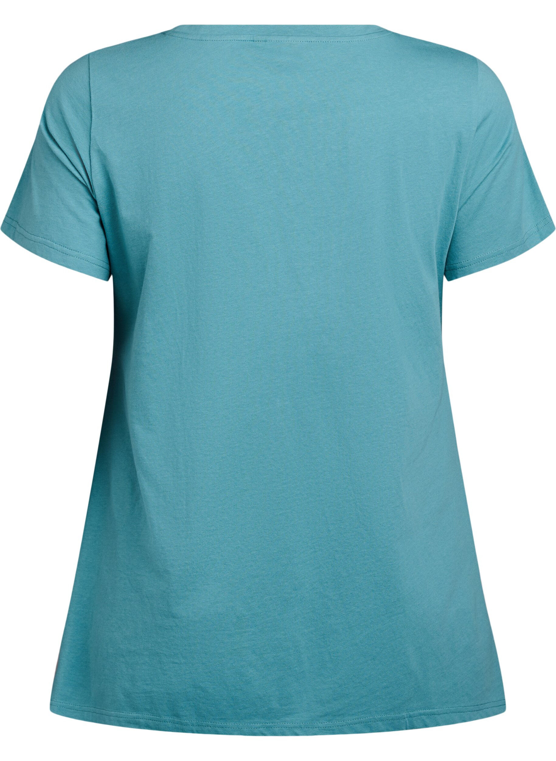 ZizzifashionT-shirt with a round neck and A-line shape, Green, Packshot image number 1