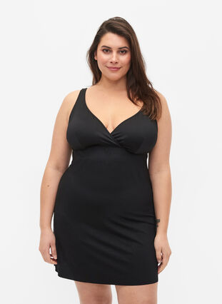 Bathing dress with removable inserts, Black, Model image number 0