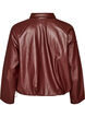 Faux leather bomber jacket with a drawstring hem, Brown, Packshot image number 1