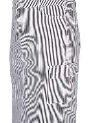 Striped pencil skirt with pockets, Black & White Stripe, Packshot image number 2