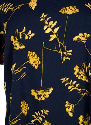 FLASH - Blouse with short sleeves and print, Night Sky Yellow AOP, Packshot image number 2