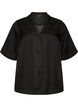 Polka dot shirt blouse with lapels, Black, Packshot image number 0