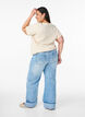 Wide leg jeans with turn-ups, Light Blue, Model image number 1