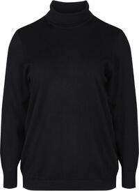 Viscose knit blouse with turtleneck