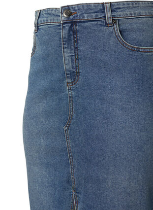 Denim skirt with front slit, Blue denim, Packshot image number 2
