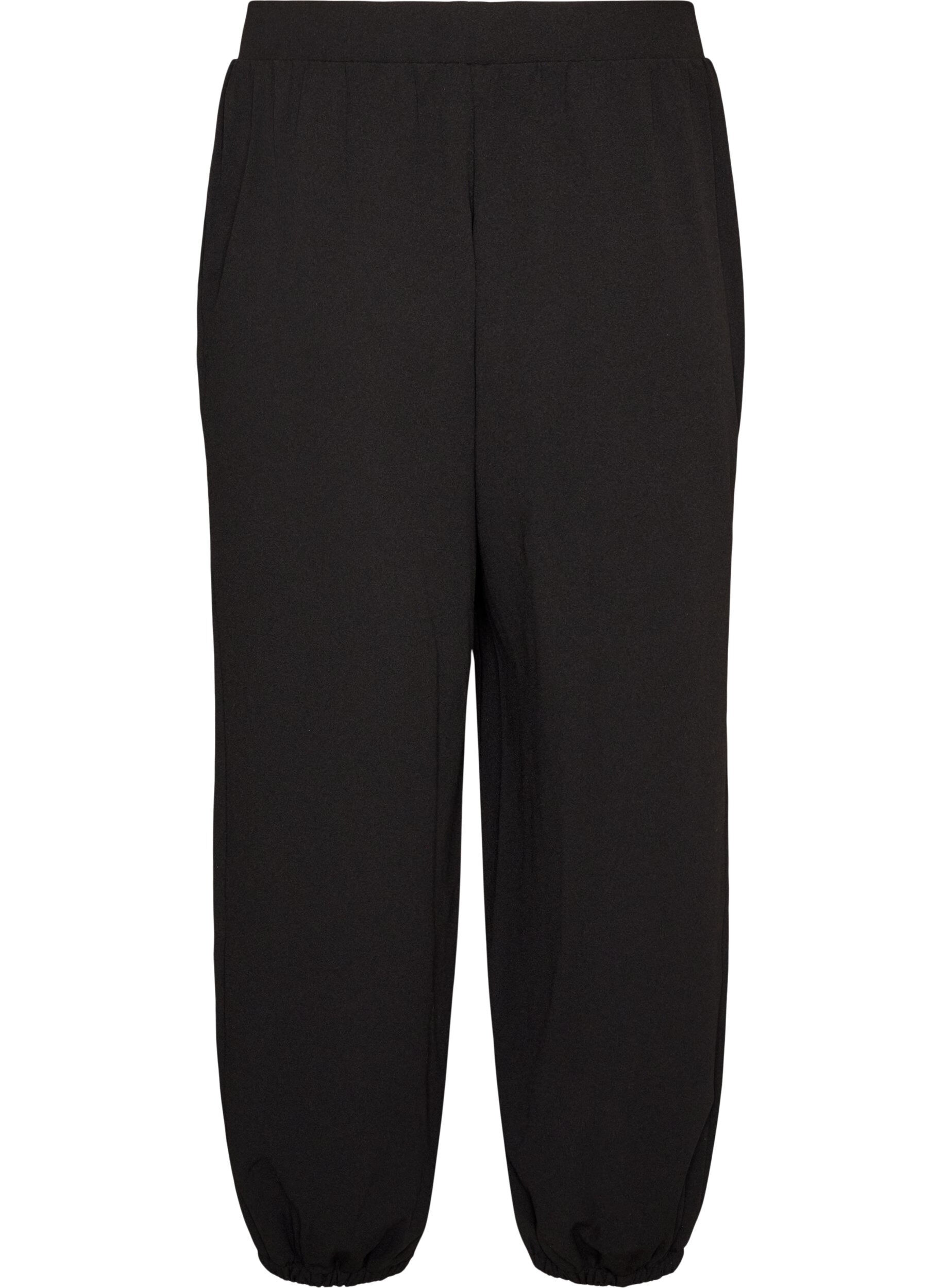 ZizzifashionHigh-waisted jersey balloon trousers, Black, Packshot image number 1