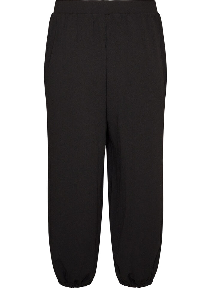 High-waisted jersey balloon trousers, Black, Packshot image number 1