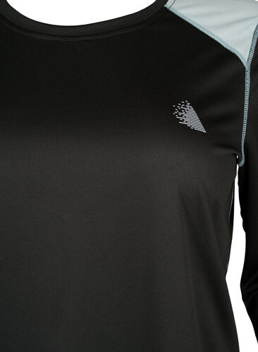 Colorblock ski undershirt, Black w. Gray Mist, Packshot image number 2