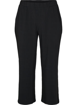 Cropped trousers with width, Black, Packshot image number 0