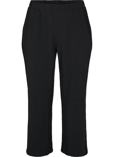Cropped trousers with width, Black, Packshot image number 0