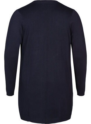 Long knitted cardigan in a viscose blend, Night Sky, Packshot image number 1