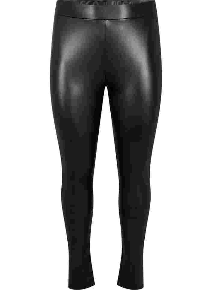 Coated leggings with lining, Black, Packshot image number 0
